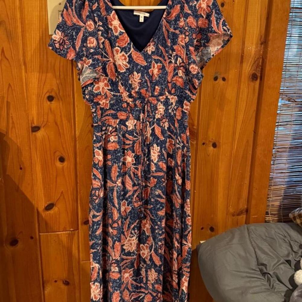 floral dress with orange